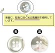 画像3: シェルボタン 貝ボタン 貝製 片面 高瀬貝 シャツ ボタン 四つ穴ボタン 白 ホワイト 5個入り【15mm】ボタンマート B-095 (3)