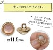 画像2: オーロラ ラメボタン 足つき 【ピンク】 金フチ ボタン グリッター かわいい 8個入り 【11.5mm】 ボタンマート B-872 (2)