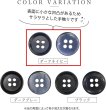 画像3: 四つ穴ボタン 【ダークネイビー】 紺 ボタン 手触り加工 樹脂ボタン スーツボタン ジャケット 8個入り 【15mm】 ボタンマート B-874 (3)