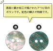 画像3: アワビ貝 二つ穴ボタン シェルボタン 貝ボタン 貝製 片面 白 ホワイト ボタン 12個入り 【11.5mm】 ボタンマート B-888 (3)